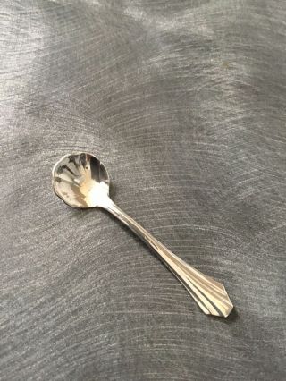 Very Small Dainty Solid Silver Albany Pattern Salt Spoon Webster Circa 1900