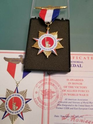 Rare Medal In Honor Of The Victory Of Allied Armies In The Ww Ii