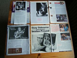 RANDY RHOADS OZZY OSBOURNE QUIET RIOT 28 great rare clippings/poster 80 ' s 2
