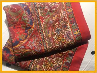 Rare Ralph Lauren Pair Galahad Red King Pillowcases Vintage Paisley Medieval