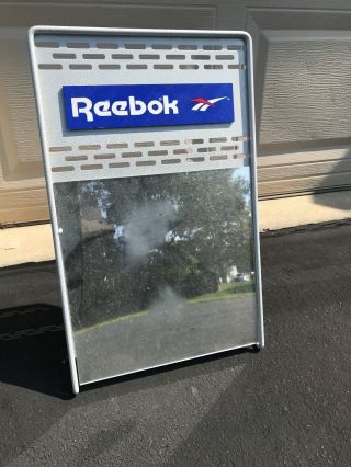 Vintage 1990s Reebok Metal Shoe Mirror Display Sign Authentic Pump Rare