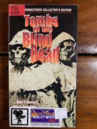 Tombs Of The Blind Dead Vhs Anchor Bay Horror Zombies Sov Rare Cult Htf Oop Gore