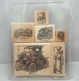 Stampin Up 2001 Wood Mount Stamps Antique Autos (l1b)