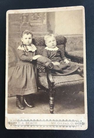 4 X 6 Authentic Antique Vintage Post Mortem Cabinet Card Photo Boy Girl Children