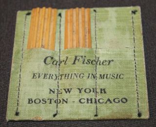Rare Antique Carl Fischer Musical Instrument Reeds In Case