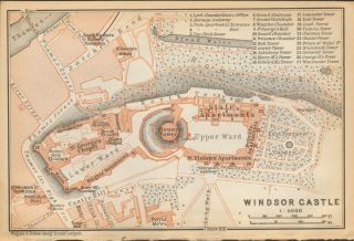 1911 - Antique Map - London - Plan,  Windsor Castle