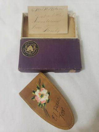Vintage Antique Blackfords Best Travel Sewing Kit Box & Note Handpaint