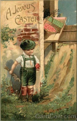 Easter Children A Joyous Easter Antique Postcard Vintage Post Card