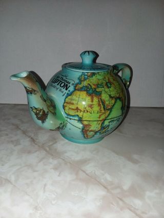 Rare Vintage Lipton Tea Paul Cardew Design Terrestrial Globe English Teapot