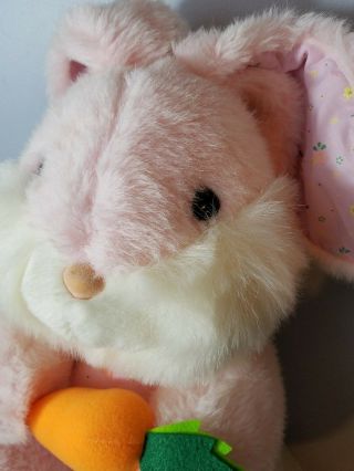 Vintage Dan - Dee Imports pink Bunny Rabbit holding carrot Plush Stuffy16 in 2