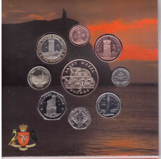 Isle Of Man - Rare 9 Dif Bu Coins Set: 1 Penny - 5 Pounds 2016 Year Package