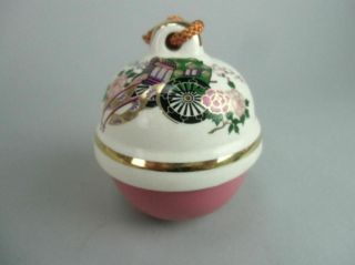 Japanese Ceramic Bell Dorei Vtg Pottery Hot Spring Gold Lucky Charm Dr141