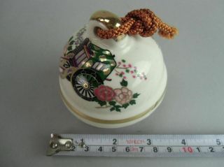 Japanese Ceramic Bell Dorei Vtg Pottery Hot spring Gold Lucky Charm DR141 2