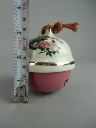 Japanese Ceramic Bell Dorei Vtg Pottery Hot spring Gold Lucky Charm DR141 3