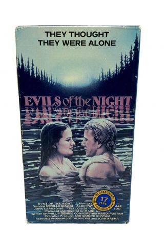 Evils Of The Night (vhs) Rare Horror W John Carradine (buried Alive,  Monstroid)