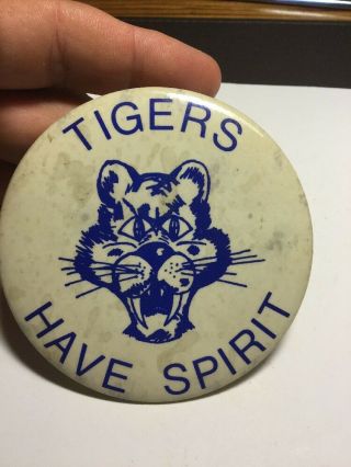 Vintage Tigers Football Button Pin High School Rare