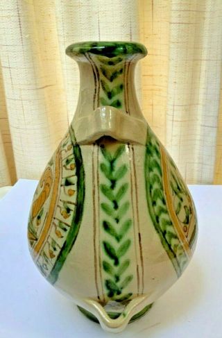 RARE Italian/French Ceramic Pottery Bottle or “Conscience” Handmade 12”H Marked 3