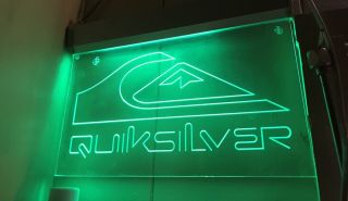 Quiksilver Fluorescent Neon Green Plexiglass Hanging Light Rare Unique