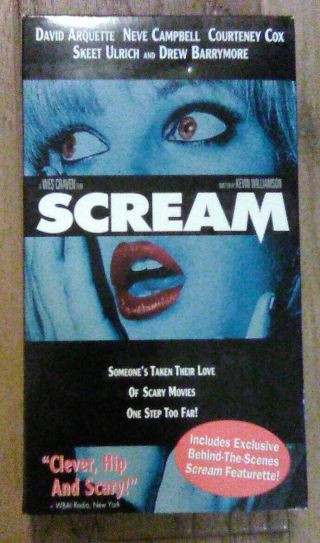 Scream Drew Barrymore Blue Cover Variant Rare Vhs Tape Horror Wes Craven