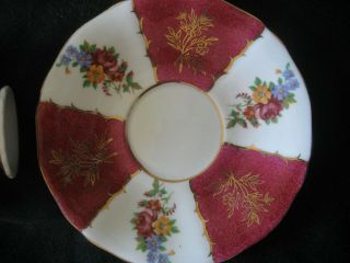 H725 Vintage ADDERLEY English Fine Bone China Cup & Saucer Floral Pink & Gold 3