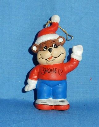 Shoney ' s Big Boy Bear Ceramic Christmas Ornament - RARE 2