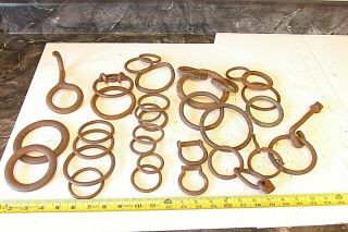 Box Old Leather Horse Harness,  Steel Parts Rings,