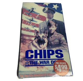 Oop Rare Disney Chips The War Dog Vhs German Shepard Blockbuster Rental