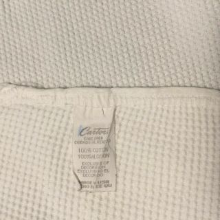 Carters Vintage White Baby Blanket 100 Cotton Thermal Waffle Receiving Security 3