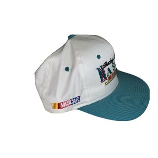 Rare Vintage NASCAR Racing Authentics Snap Back Hat Cap 90s White Green 3