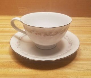 Royal Swirl Fine China Japan Rose Tea Cup and Saucer Combination Great Shape 2