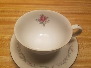 Royal Swirl Fine China Japan Rose Tea Cup and Saucer Combination Great Shape 3