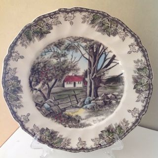 Vintage Johnson Brothers Dinner Plate " The Stone Wall " Rare