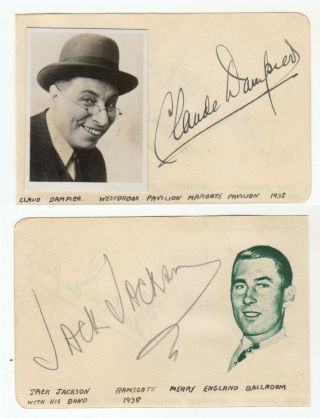 Jack Jackson & Claude Dampier Cut Signatures Autograph Big Band Bbc Dj Rare