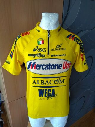 Asics Bianchi Mercatone Uno Albacom Cycling Shirt Vintage Maglia Jersey Rare