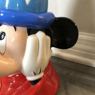 Vintage Disney Mickey Mouse Wizard Sorcerer Ceramic Cookie Jar Rare 3