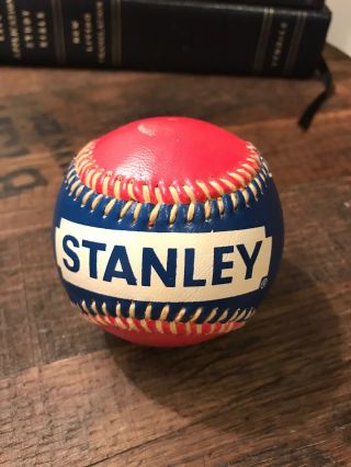 Rare Stanley Tool Leather Baseball Vintage 1980’s Red White & Blue