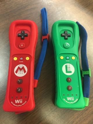 Rare Authentic Nintendo Mario And Luigi Combo Wii Remote Motion Plus Controller