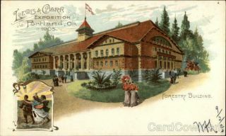 1905 Lewis & Clark Forestry Building Antique Postcard Vintage Post Card