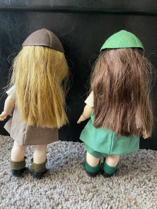 Vintage 70’s Effanbee 11 inch Girl Scout & Brownie Scout Doll Complete Outfits 2