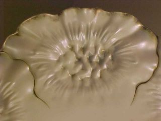 RARE Antique R S Prussia CAKE PLATE IN SUNFLOWER MOLD 31,  11 INCH,  PEARL FINISH 3