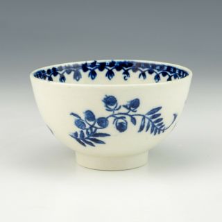 Antique Early English Porcelain - Oriental Inspired Blue & White Tea Bowl