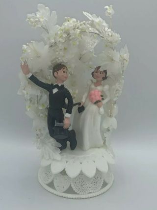 Vintage Wilton Run Away Groom Wedding Cake Topper