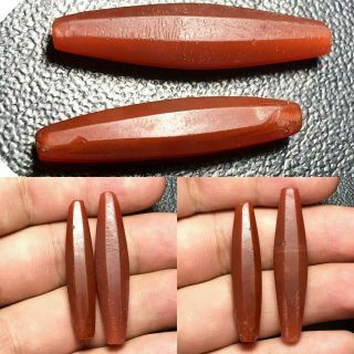 Authentic Rare Very Old Ancient Carnelian 2 Beads