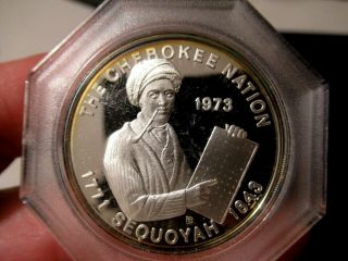 Rare Fine Silver Medal Of Cherokee Nation,  1771 Sequoyah 1843,  1839 Seal