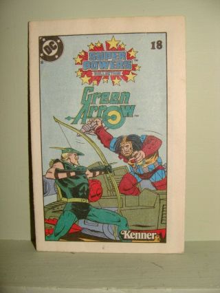 Rare Vintage 1984 Kenner Powers Green Arrow Mini Comic 18 Dc Comics