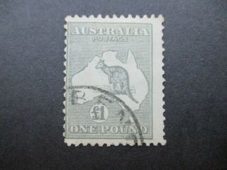 Kangaroo Stamps: £1 Grey 3rd Watermark Fine - Rare - (k185)