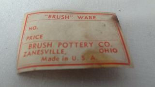 Rare Brush Pottery Co.  Brush Ware Sticker J86
