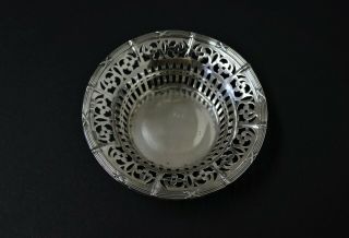 Antique Sterling Silver Pierced Bonbon Dish,  Made In Birmingham 1906 By Hwl Ltd