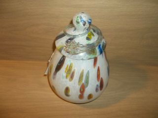 Rare Vintage Silvestri Murano Art Glass Cookie Biscuit Jar W/ Lid Italy W/tag