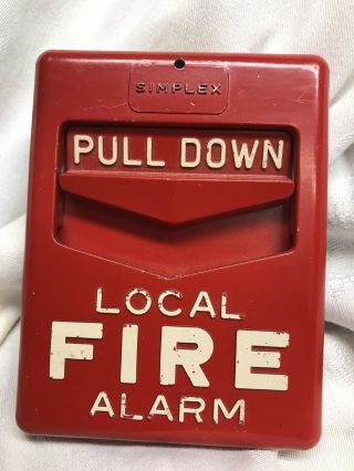 Vintage Rare Simplex 4251 - 11 Fire Alarm Pull Station